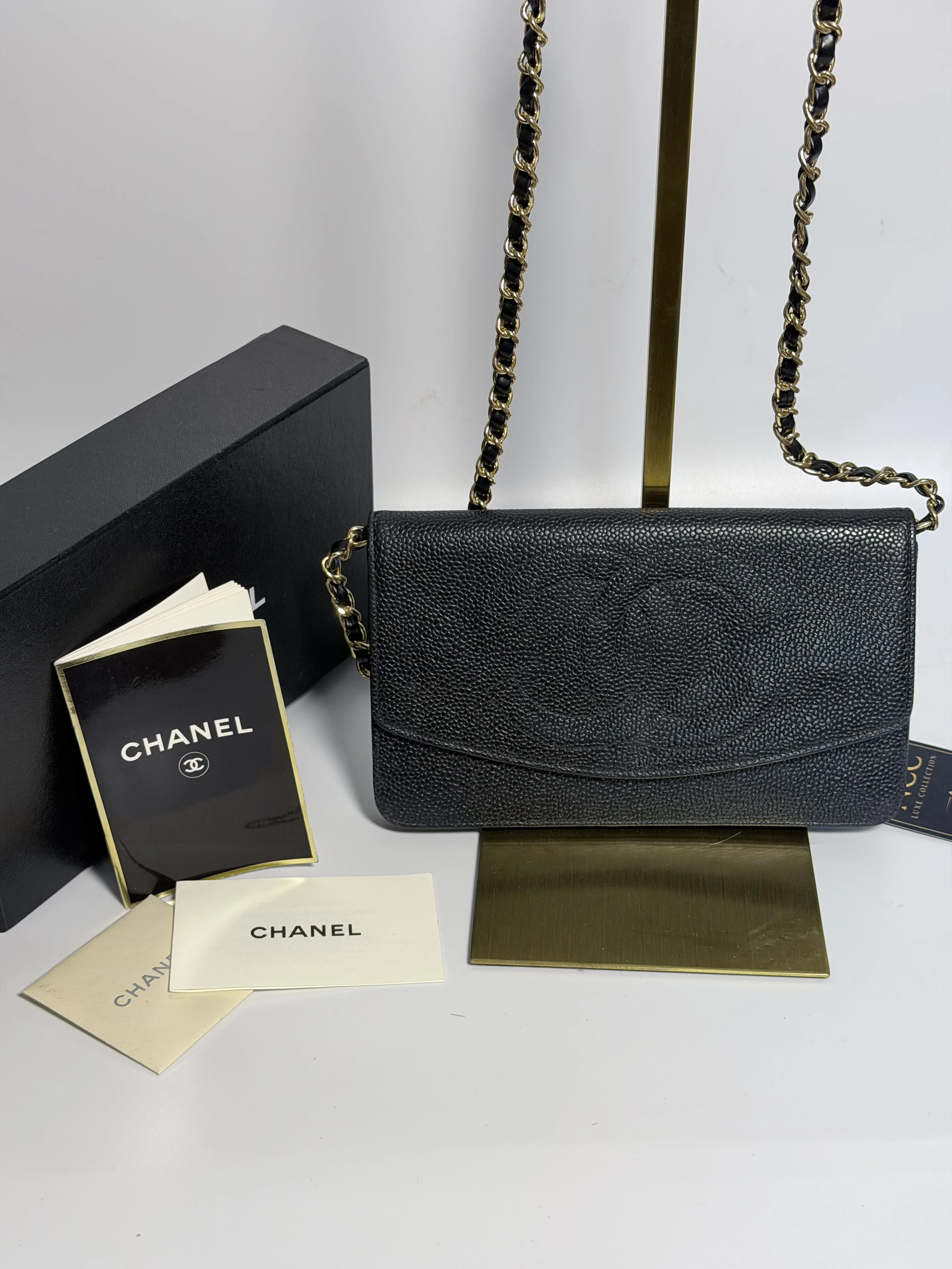 Chanel Timeless Black Caviar Clutch