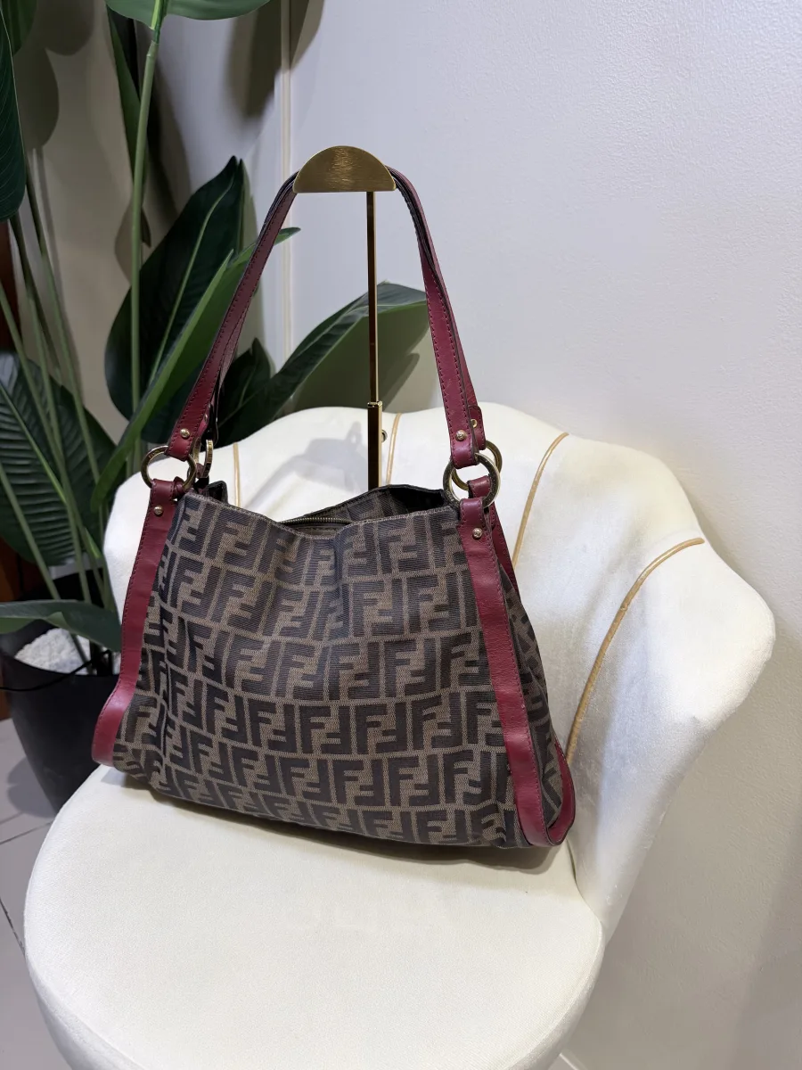 FENDI CANVAS ZUCCA DUFFLE BAG RANK A