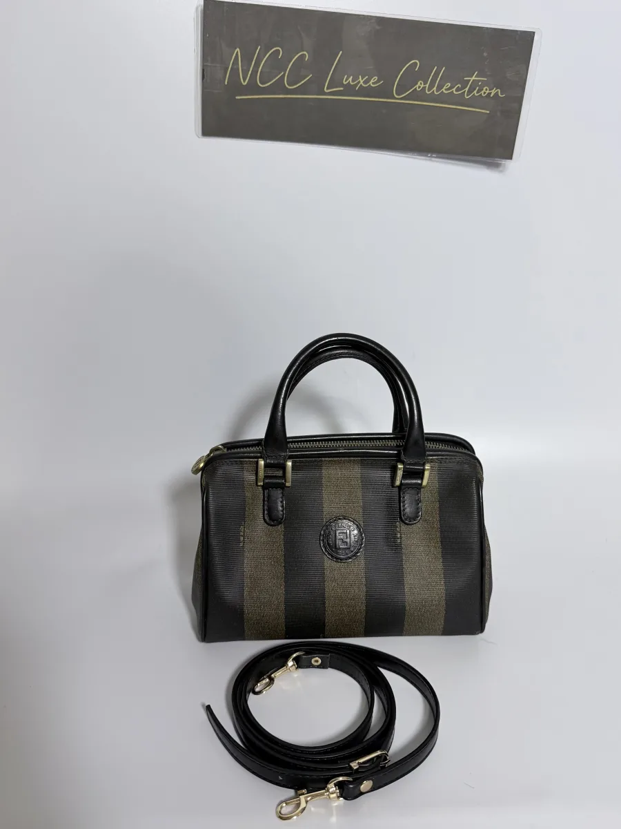 Fendi Pequin Striped NANO/MINI Boston bag