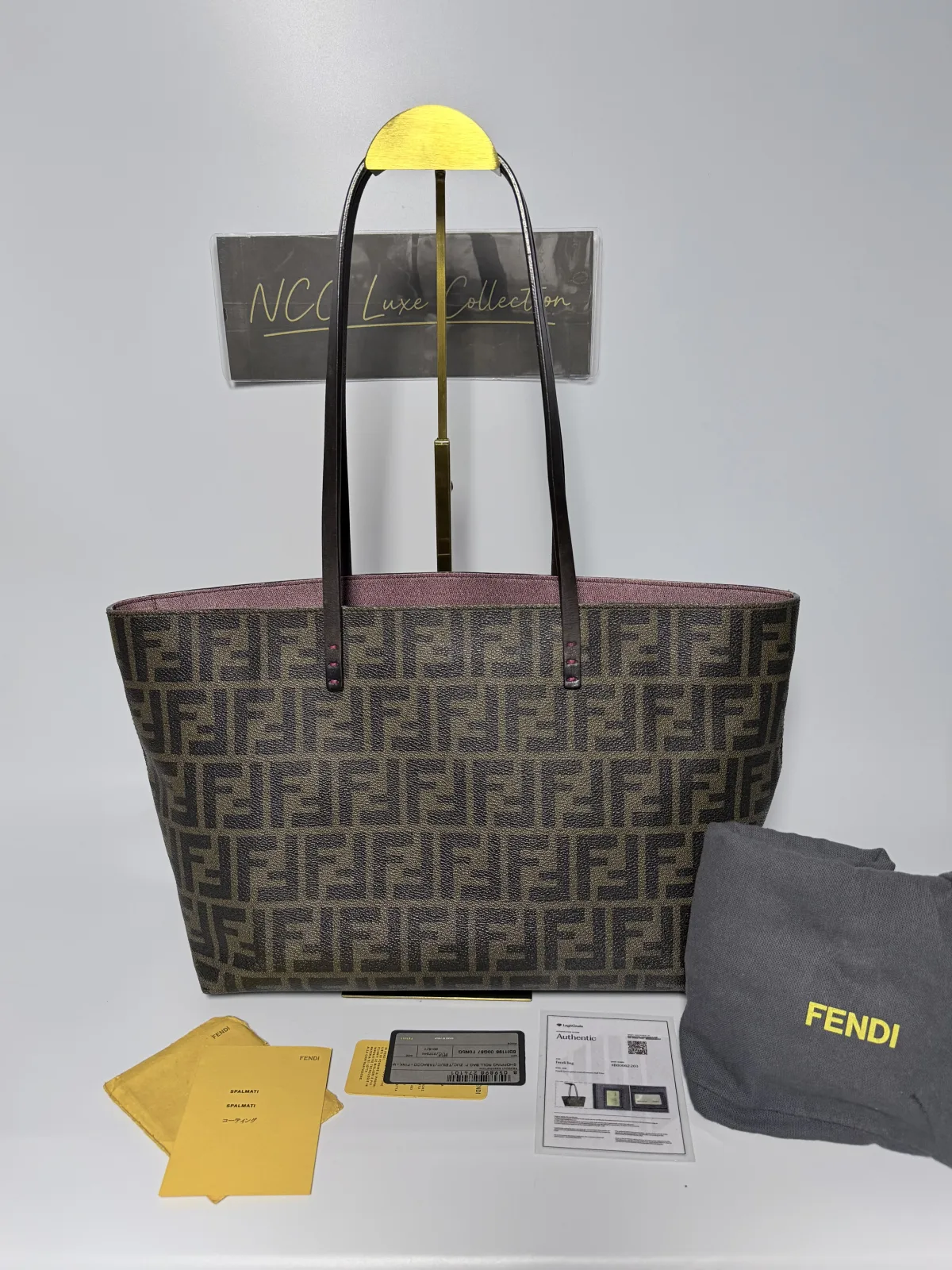 Fendi Zucca Roll Tote Bag Coated Canvas