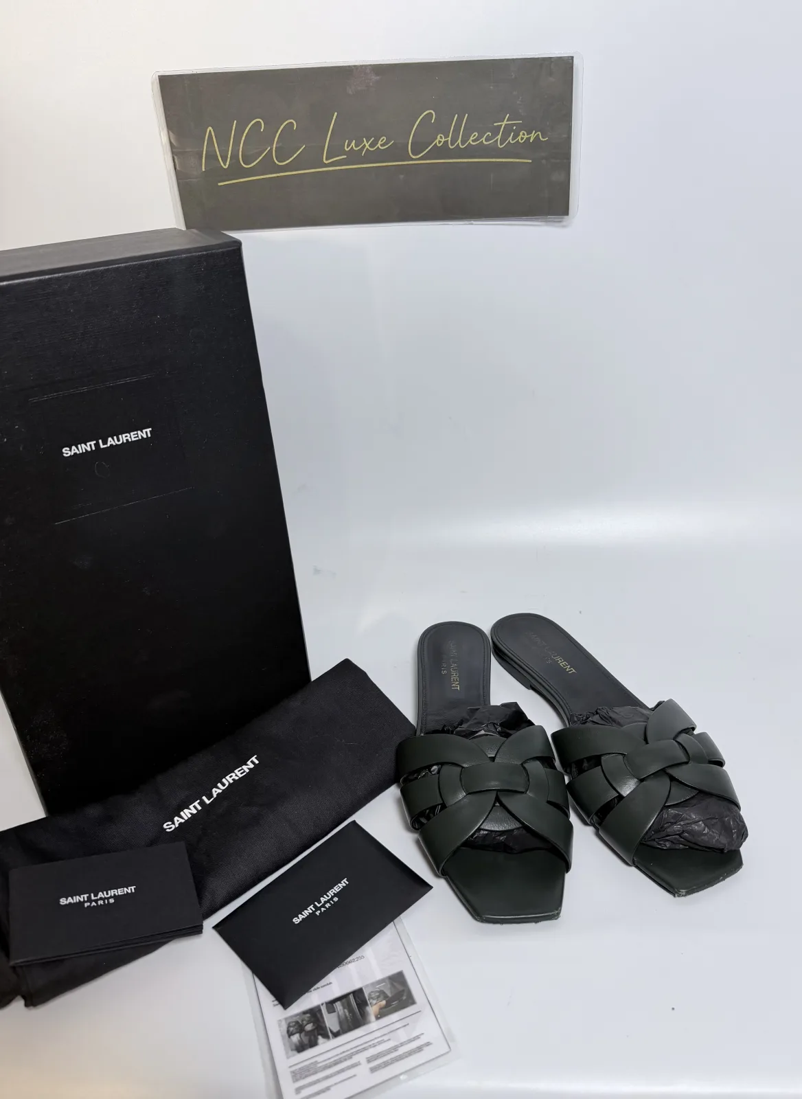Saint Laurent Tribute Flat Sandals S38 (Fullset)