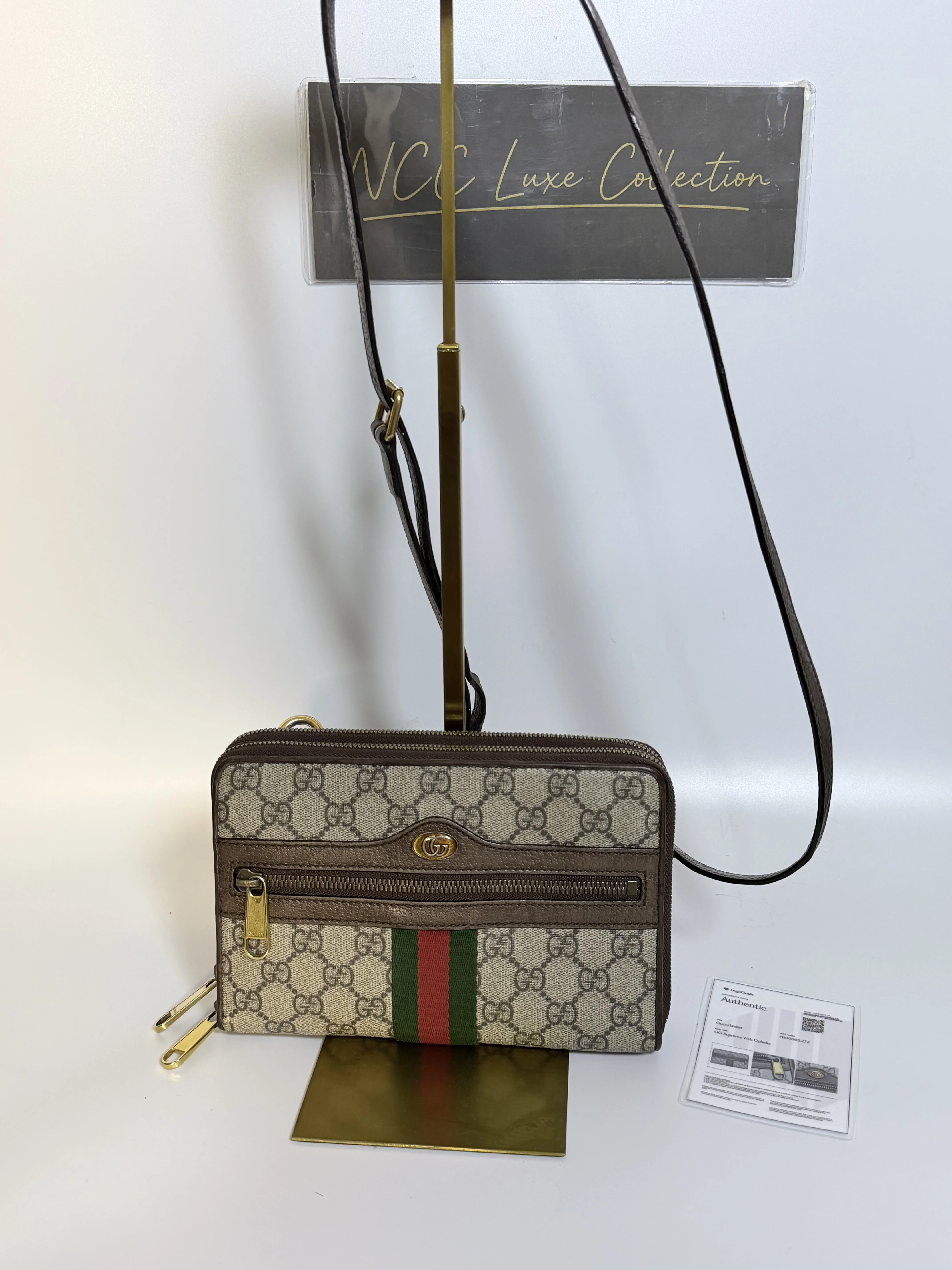 Gucci Supreme Monogram Web Ophidia Double Zip Shoulder Bag